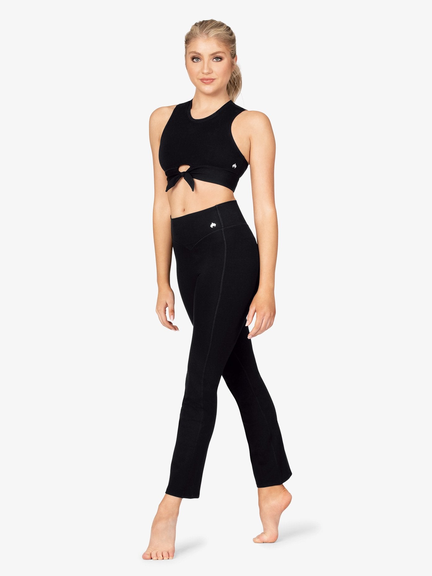 Women's straight cut bamboo black leggings